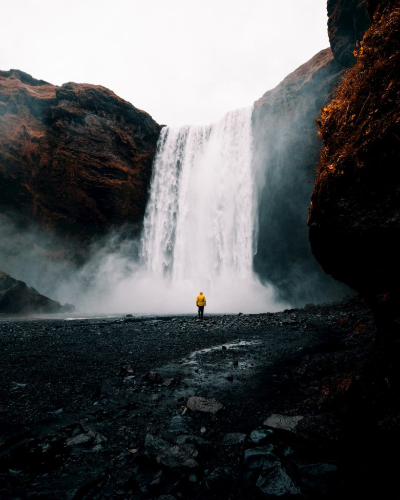 @sheck and Iceland waterfall