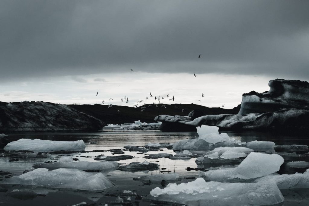 Tomas Derner and lake view, Iceland