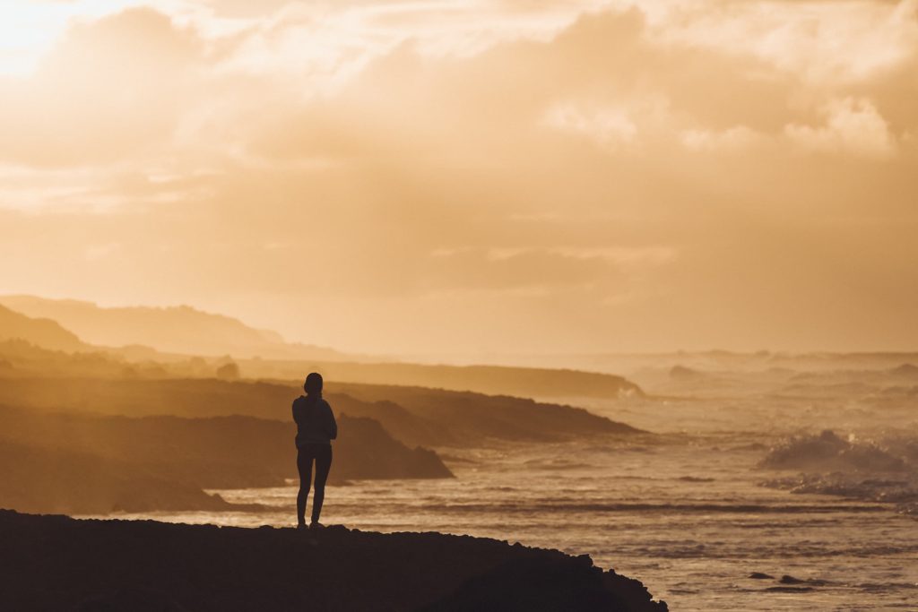 Tyler O'Casey and sunset view