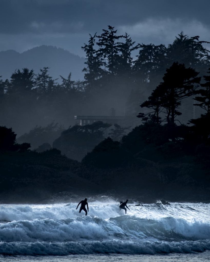 Surfers in Tofino, Canada