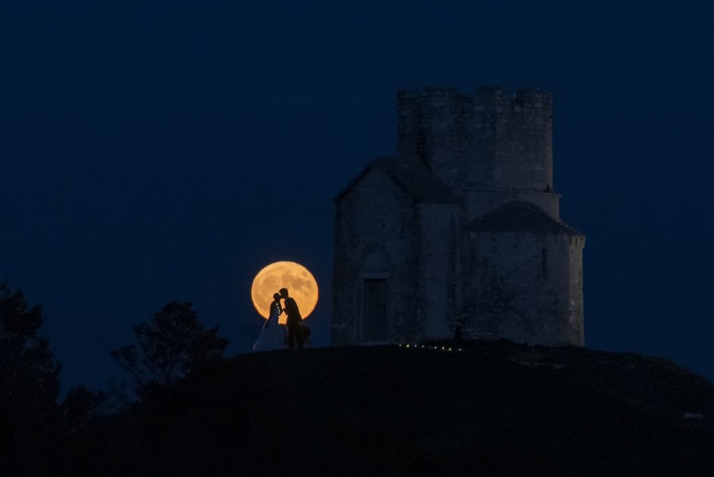@bruno.fantulin, Full moon rising over the St.Nikola in Nin, Croatia, Bruno Fantulin